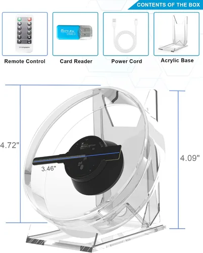 Miniatura 2 de Ventilador de Holograma 3D, Proyector de Ventilador de Holograma de 4.72 Pulgadas con WiFi - Adecuado para Eventos, Fiestas, Festivales y Decoración
