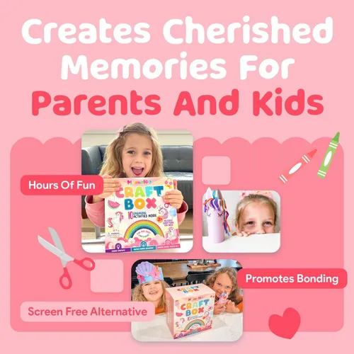 Miniatura 6 de Caja de manualidades de unicornio Mumaloo - 10 divertidas artes y manualidades para niños, sin desorden, educativo, proyectos de arte de sirena, kit