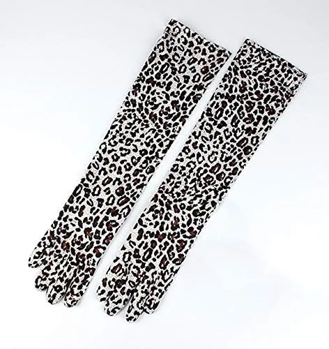 Miniatura 3 de Guantes con estampado animal de leopardo hasta el codo de Spandex - Diseños de cebra y guepardo
