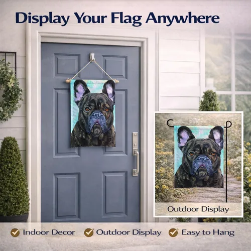 Miniatura 7 de Caroline's Treasures 7380GF - Bandera decorativa de bulldog francés con texto en inglés "Lookin at You" para jardín exterior, patio, parterres