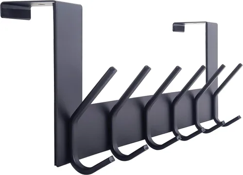 Miniatura 13 de WEBI - Perchero de 6 ganchos para abrigos, para colgar sobre la puerta, ideal para colgar toallas, ropa y abrigos en la puerta del baño Blanco