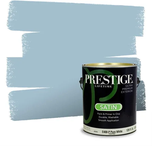 Miniatura 36 de Pintura Exterior + imprimación PRESTIGE, todo-en-uno, 1 galón, acabado mate, color comparable al Valspar* Royal Gray* VS151-Gris real