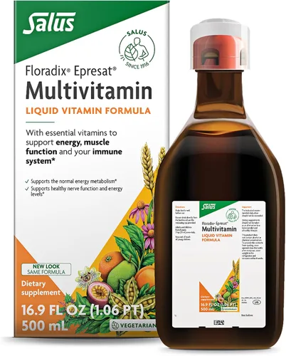 Miniatura 8 de Floradix Epresat Multivitamínico líquido para adultos, suplemento de hierbas, suplemento diario con vitamina A, D, B6, cardo mariano y más, apoya
