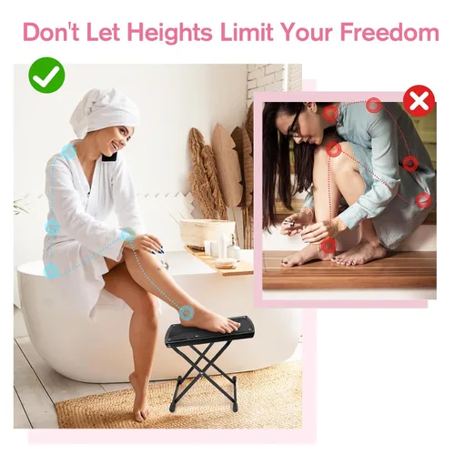Miniatura 4 de Subay Reposapiés para Pedicura, Soporte de Pie Ajustable en 6 Alturas para Pedicura, Soporte de Pedicura Plegable Antideslizante para Pedicuras