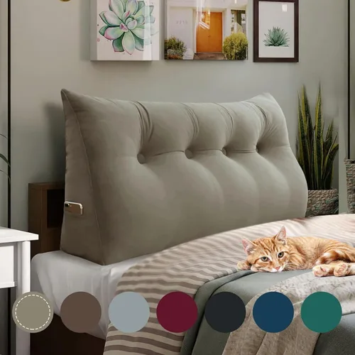 Miniatura 56 de Almohada de Cuña Engrosada de 10 libras para Cabecero Posicionador Corporal Almohada de Cuña para Cama Soporte de Respaldo Almohada Triangular