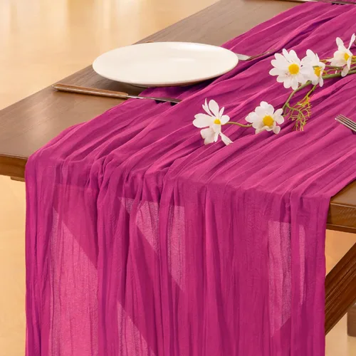 Miniatura 18 de Socomi - 10 caminos de mesa de gasa, estilo bohemio y rústico, para primavera, Pascua, bodas, fiestas, baby showers, cumpleaños y decoración, 120