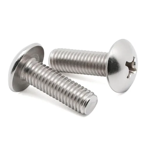 Tornillos de máquina con cabeza de truss #6-32 x 1/4", acero inoxidable 304 18-8, acabado brillante, rosca completa, 100 unidades plateado