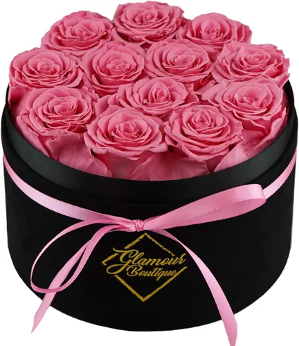 Miniatura 13 de GLAMOUR BOUTIQUE Flowers Forever - Caja de regalo, 12 rosas preservadas reales en caja blanca de terciopelo, regalo floral para esposa, mamá o ella