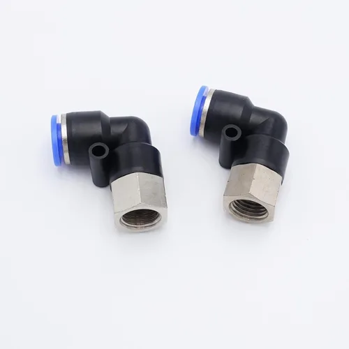 Miniatura 42 de Empuje para conectar conexión de tubo de 1/4" OD x 1/8" rosca NPT macho, codo neumático macho de aire línea de agua de aire de 90 grados codo