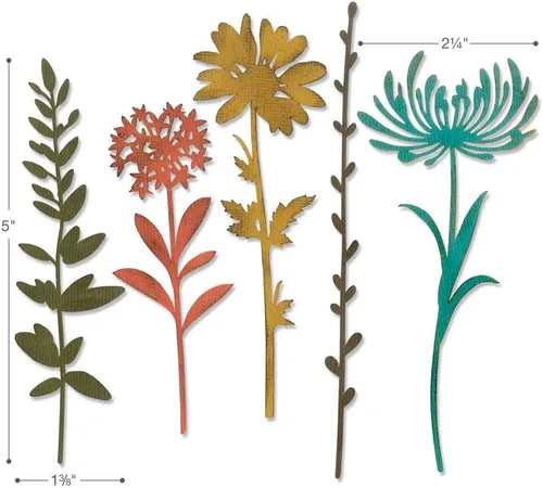 Miniatura 3 de Tim Holtz Sizzix - Paquete Thinlit de tallos de flores silvestres - #1 y #2