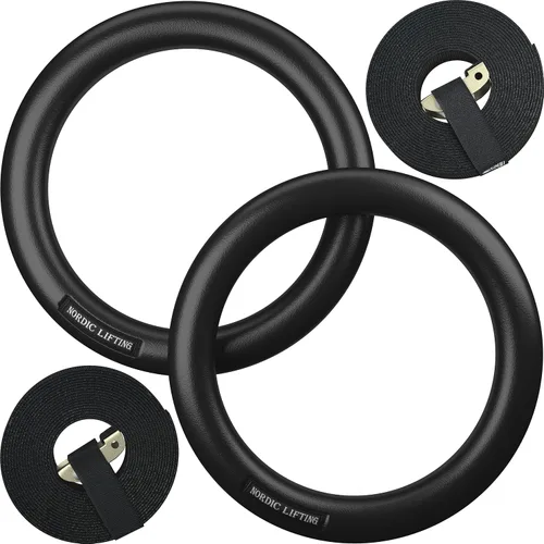 Nordic Lifting Anillos y correas de gimnasia, resistentes para gimnasia, crossfit y entrenamiento de fitness, el mejor juego olímpico de gimnasio en
