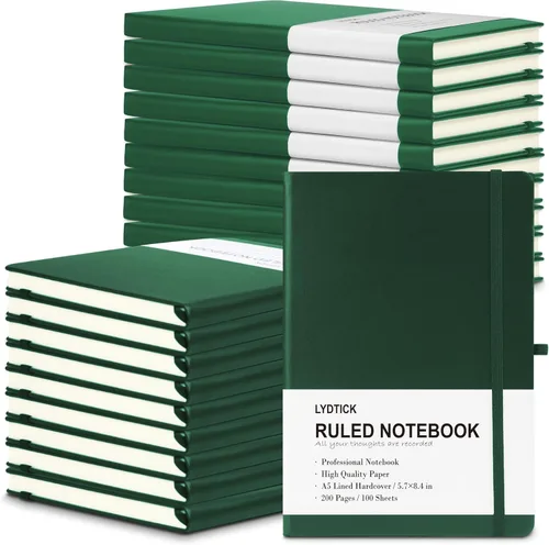 Miniatura 17 de Paquete de 20 Diarios para Escritura, Cuadernos con Rayas Universitarias a Granel, Cuadernos de Tapa Dura (200 Páginas) para Toma de Notas, Diarios