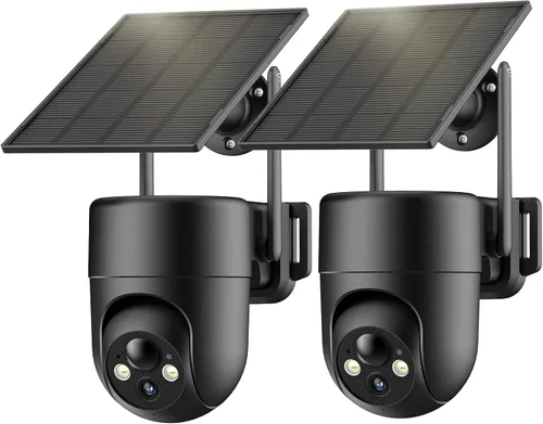ELYSOO Cámaras de seguridad inalámbricas para exteriores, visión nocturna a color 2K, cámara solar inalámbrica para exteriores para seguridad del