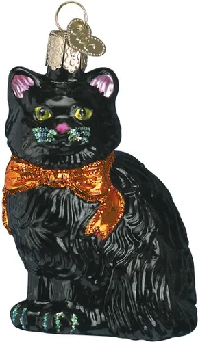 Miniatura 12 de Old World Christmas Adorno de cristal soplado de calabaza de bruja Jack O'Lantern para árbol de Navidad, decoración navideña hecha a mano, colección