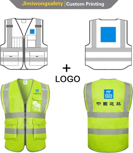 Miniatura 2 de Chaleco de seguridad personalizado con logotipo personalizado Ansi Clase 2 bolsillos Chaleco reflectante de alta visibilidad para hombres y mujeres