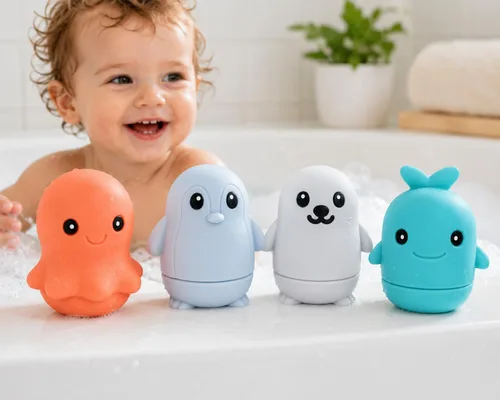Miniatura 2 de Juguetes de baño de silicona, Se abre para la limpieza, Juguetes de baño para bebés de 9 meses, Juguetes de baño para niños pequeños 1-3, Juguetes