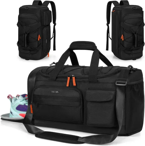 Bolsa de gimnasio para mujeres y hombres, bolsa de viaje deportiva de 33 litros con compartimento para zapatos, bolsa antirrobo para fin de semana,