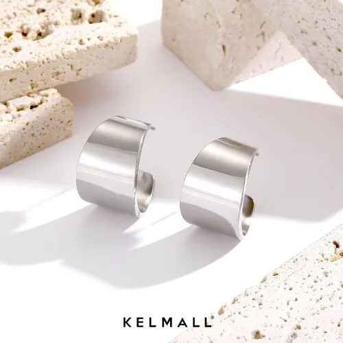Miniatura 30 de KELMALL Aretes tipo argolla de oro de 14 quilates para mujer, hipoalergénicos, gruesos, redondos, no se deslustra, para orejas sensibles