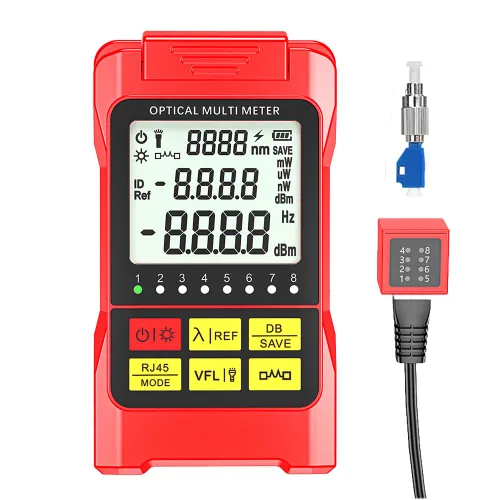 Miniatura 8 de Probador de cable de fibra óptica Medidor de potencia de fibra óptica portátil FC/SC/ST Interfaz universal Funciones OPM, VFL y RJ45 integradas