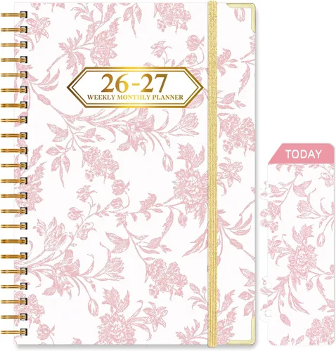 Miniatura 19 de 2026-2027 Planner, Jul.2026-Jun.2027 Planner Weekly and Monthly 6.25"x8.5" with Page Tabs, Calendar Hardcover with Inner Pocket, Elastic Band