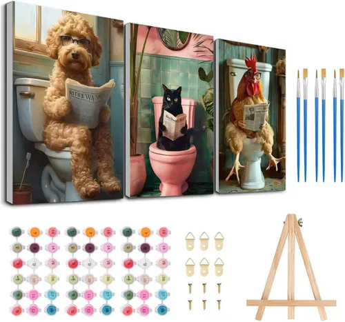 Miniatura 40 de Meothan Kits de pintura por números para adultos enmarcados, pintura de otoño por números para adultos principiantes, kits de pintura de calabaza