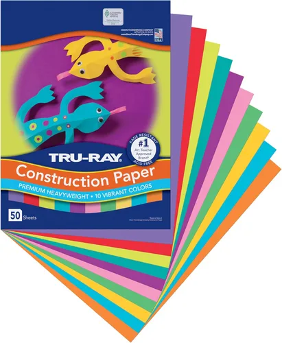 Miniatura 12 de Tru-Ray - Papel de construcción pesado, colores surtidos geniales, 9 x 12 pulgadas, 50 hojas (102942)