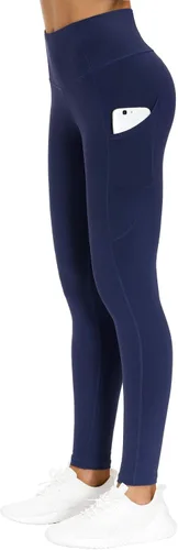Miniatura 2 de THE GYM PEOPLE Pantalones de yoga gruesos de cintura alta con bolsillos, control de abdomen, leggings de yoga para mujer