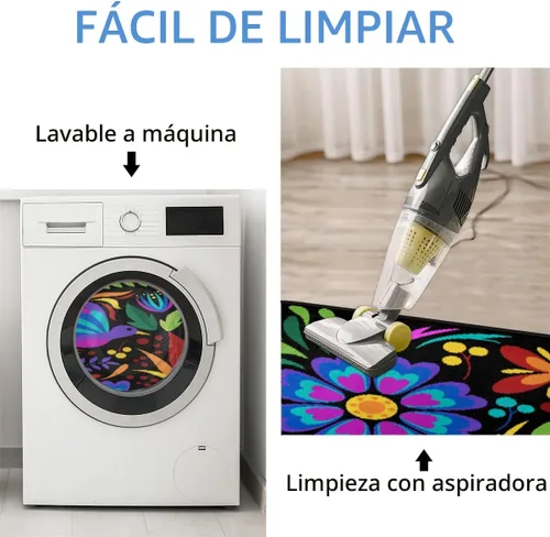 Miniatura 7 de Alfombras de cocina con diseño floral de pájaros mexicanos para interiores y exteriores, antideslizantes, alfombra de pasillo, alfombra