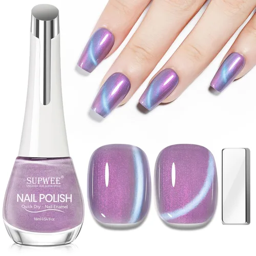 Esmalte de uñas de ojo de gato con perla de sirena, secado rápido, esmalte de uñas magnético sin gel con imán, esmalte de uñas de ojo de gato,