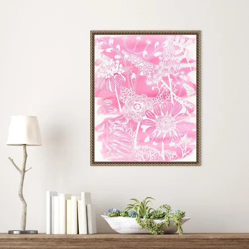 Miniatura 6 de Amanti Art Lienzo enmarcado para pared, 20 x 16 pulgadas, ramo fucsia II de Chariklia Zarris, lienzo enmarcado para pared, obras de arte de flores