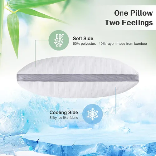 Miniatura 3 de Meoflaw Juego de 2 almohadas de enfriamiento de tamaño estándar, almohadas de espuma viscoelástica trituradas para dormir, almohadas estándar