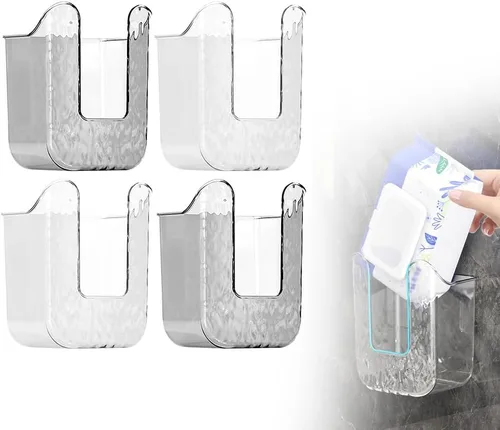 Miniatura 10 de Caja de almacenamiento de toallitas de cocina, caja de pañuelos montada en la pared, caja de servilletas faciales de plástico acrílico, dispensador