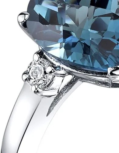 Miniatura 2 de Anillo de oro blanco de 14 quilates con topacio azul Londres de 2,25 quilates
