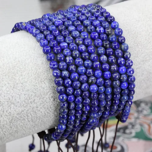 Miniatura 3 de Pulsera de borla de macramé trenzada ajustable con cuentas redondas de 0.157 pulgadas (0.157 in)