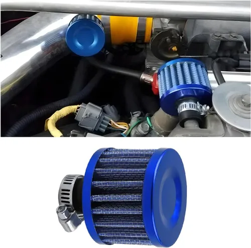 Miniatura 11 de BESULEN Filtro de admisión de aire y respiradero, filtro de aire frío universal de 0.47 pulgadas, filtro de admisión de aire de ventilación turbo