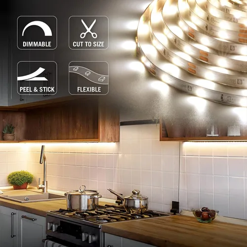 Miniatura 3 de Armacost Lighting RibbonFlex Home 131232 - Tira de luz LED blanca de 12 V, 30 LED/m 2700K, 16 pies (16.4 ft)