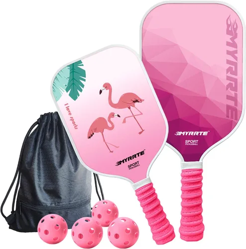 Miniatura 11 de Juego de 2 palas de pickleball de fibra de vidrio, con núcleo de panal ligero, control inigualable