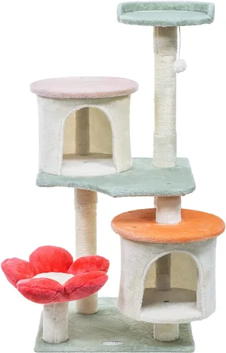 Miniatura 7 de HYABi Torre de árbol de gato de 42.7 pulgadas, muebles de condominio, apartamento de felpa, hábitat de peluche, plataforma de diversión, varios