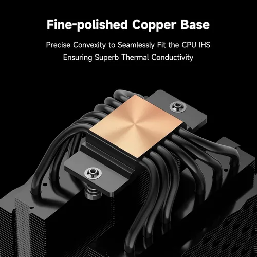 Miniatura 5 de PCCOOLER Enfriador de aire para CPU, 6 Heatpipes de doble torre con ventilador de alta presión PWM de 4.724 in, base de cobre niquelado, compatible