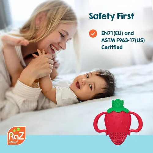 Miniatura 9 de RaZbaby Fruitique - Alimentador de frutas de una pieza para bebé, apertura más grande para rellenar y cabe más fruta fresca/congelada para aliviar