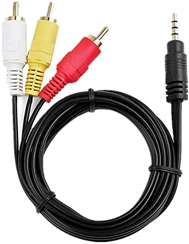 Miniatura 4 de MaxLLTo Cable de video de TV A/V de 5 pies de largo de 0.138 in a 3RCA para Canon ZR65 MC / ZR70 MC / ZR700 / ZR80 / ZR800 / ZR830 / ZR85 / ZR850