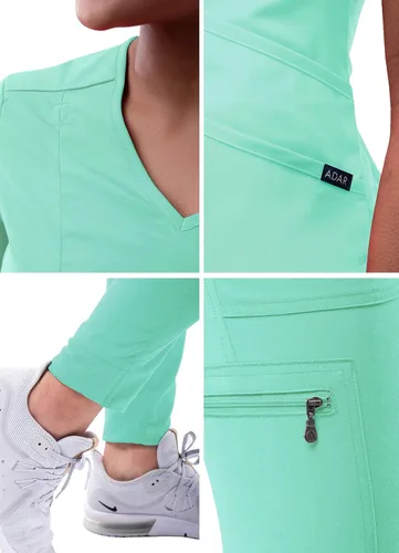 Miniatura 5 de Adar Pro - Conjunto moderno de ropa quirúrgica atlética para mujer, Camiseta quirúrgica moderna con cuello en V y pantalones quirúrgicos de yoga