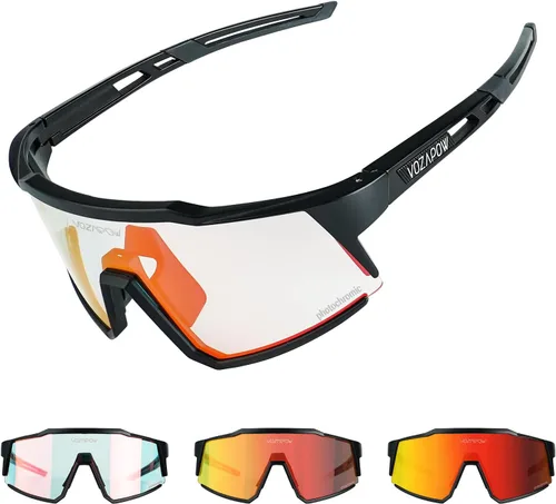 Miniatura 11 de Photochromic Sports Sunglasses XL for Men Women, TR90 Frame Cycling Glasses for Baseball, Running, Hiking B5-Gris
