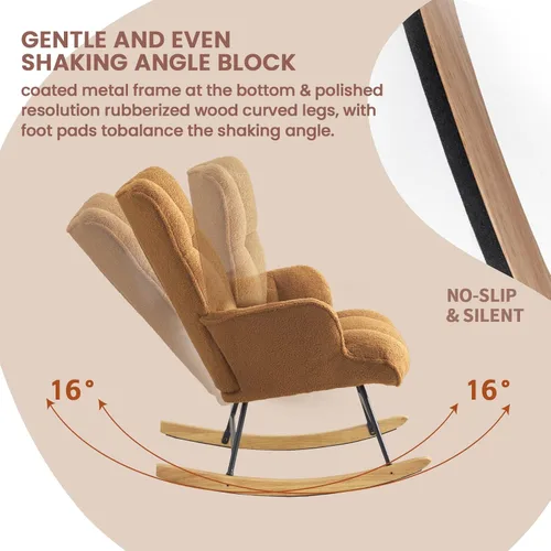 Miniatura 3 de Mecedora de peluche para bebé, tapizado para bebé, para adultos, para interiores, cómodas sillas de lactancia compactas de sherpa para espacios