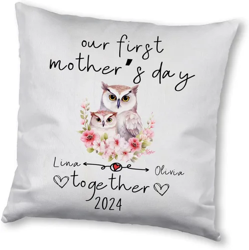 Miniatura 7 de Funda de almohada personalizada con diseño floral de búho, regalo para mamá, abuela, para ella