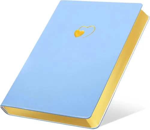 Miniatura 10 de CAGIE Cuaderno con líneas para mujeres y niñas de 256 páginas, lindo diario con cuero en forma de corazón para escribir, cuadernos A5 de tapa blanda