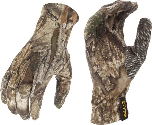 Miniatura 2 de HOT SHOT Blacktail Realtree Camo - Guante ligero elástico al tacto para hombre - Guante de caza ligero para exteriores Borde Realtree