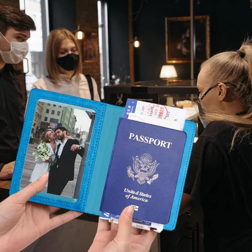 Miniatura 3 de Herain Soporte para pasaporte, funda para pasaporte, cartera para pasaporte, para mujeres y hombres, funda de pasaporte, protector de libreta