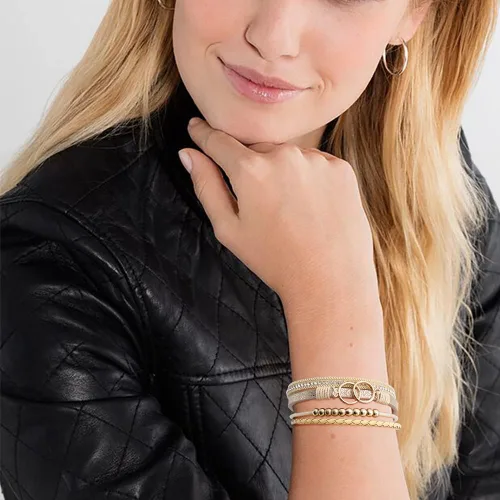 Miniatura 3 de Wovanoo Pulseras de cuero multicapa, pulseras envolventes de múltiples hebras, hechas a mano, brazalete de cuerda trenzada con hebilla magnética
