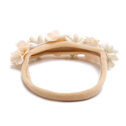 Miniatura 6 de Diademas de nailon para bebé niña con moños de flores - Bandas elásticas para el cabello con corona, envolturas florales hechas a mano, regalos